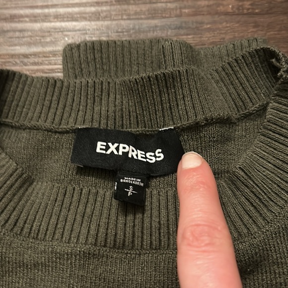 EXPRESS Crewneck Sweater in Olive Green - Size Small - Picture 2 of 5
